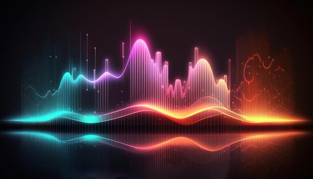 An Abstract Representation of Sound Waves and Music Frequencies Generative AI