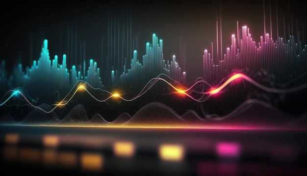 An Abstract Representation of Sound Waves and Music Frequencies Generative AI