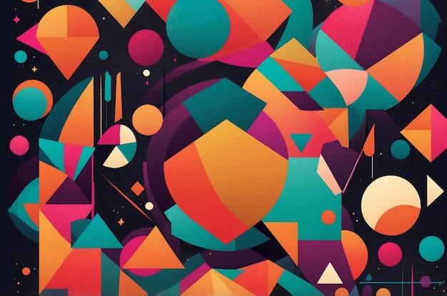 Abstract retro background with colorful geometric shapes