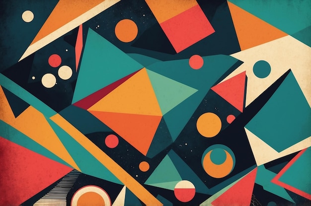 Abstract retro style geometric background