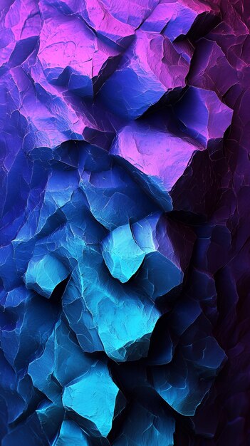 Photo abstract rock formation in blue and purple hues