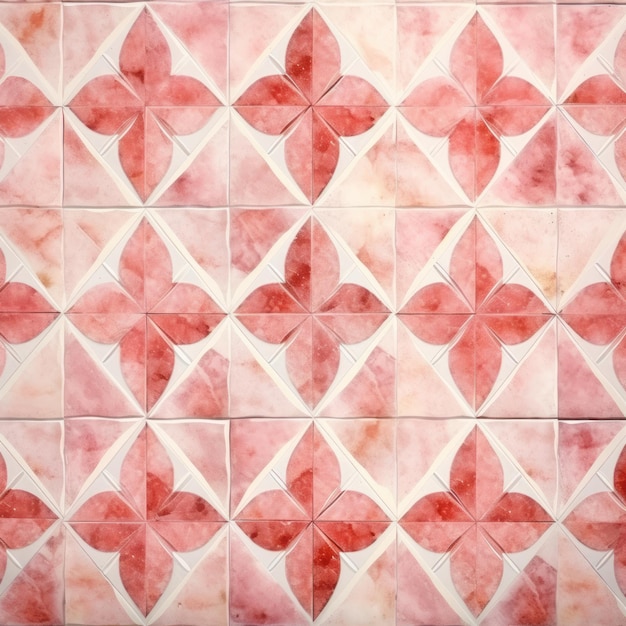 Abstract rose colored traditional motif tiles wallpaper floor texture background banner panorama Sea