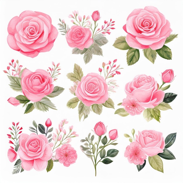 Abstract roses floral seamless pattern Bright colors painting on a light background water color s