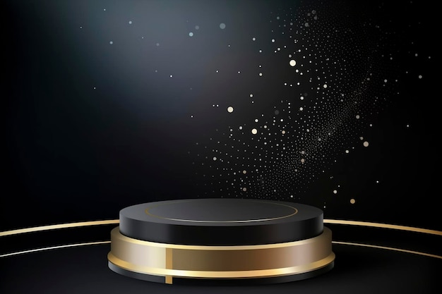 Abstract round podium for cosmetic product display and awards ceremony