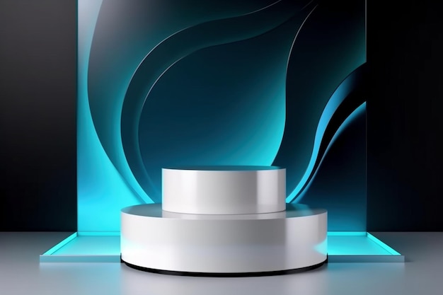 Abstract round podium for cosmetic product display and presentation