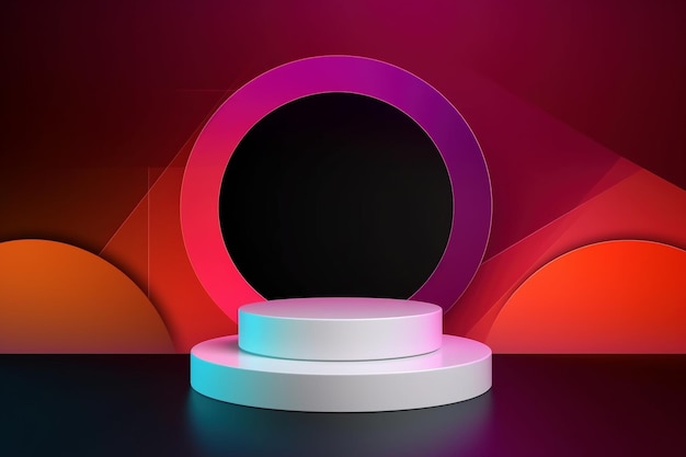 Abstract round podium for product display and presentation