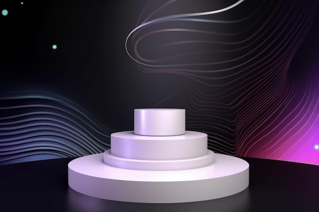 Abstract round podium for product display and presentation