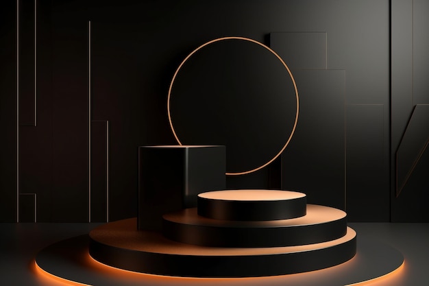 Abstract round podium for product display and presentation