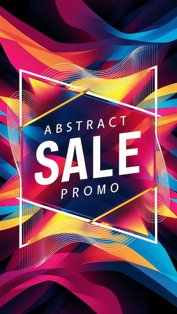 Photo abstract sale geometric banner with wavy tracery wavy promo poster