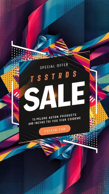 Photo abstract sale promo banner with material design background trendy special offer poster