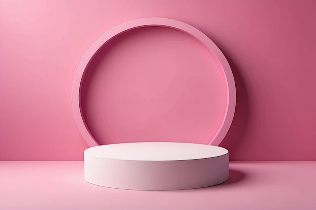 Abstract scene background Cylinder podium on pink background Product presentation mock up show cosmetic product Podium stage pedestal or platform