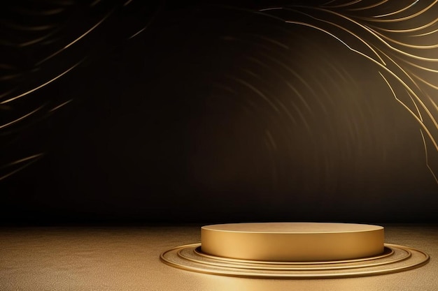 Abstract scene background luxury podium on background gold product presentation mock up