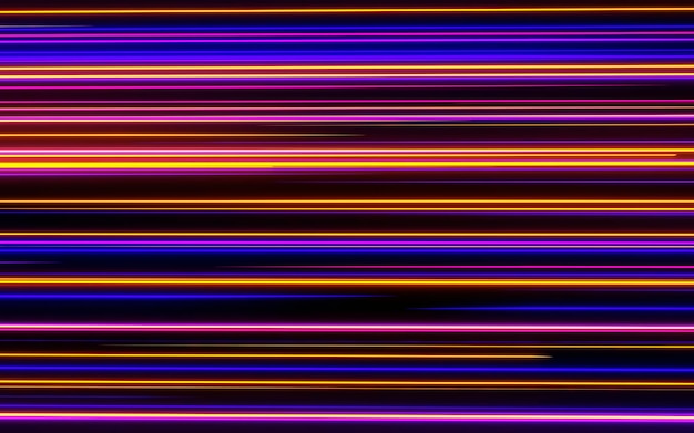 Abstract sci fi neon background Glowing light speed strips in motion Cyber network data 3d render