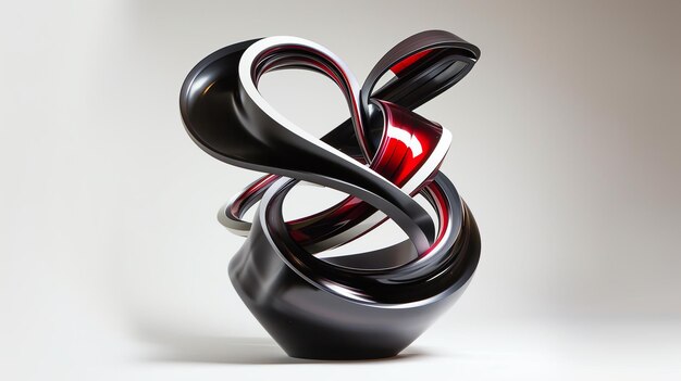 Photo abstract sculpture made of intertwined materials creative thinking dynamic and threedimensional artistic expression