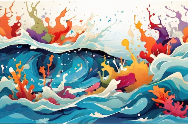 abstract sea and fish illustration