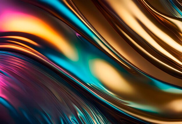 Abstract seamless background of liquid metal with pearlescent color tints