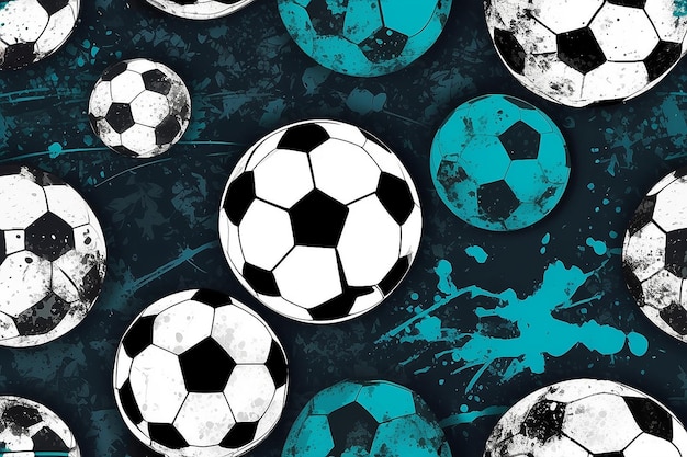 Photo abstract seamless football pattern for boys sport textile fashion clothes wrapping paper