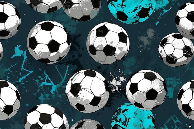 Photo abstract seamless football pattern for boys sport textile fashion clothes wrapping paper