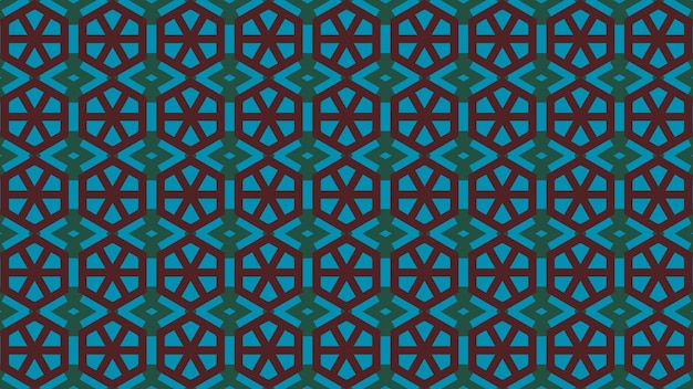 Abstract seamless pattern with geometric shapes on a dark background.