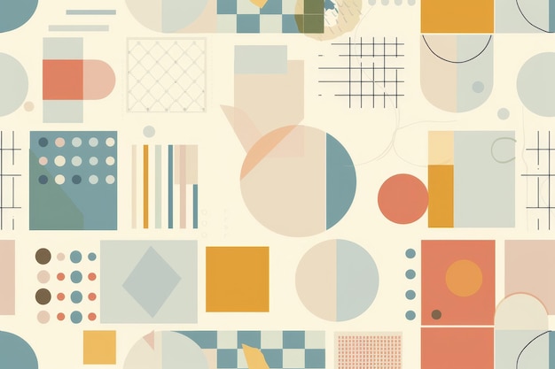 Abstract Seamless Pattern with Geometric Shapes