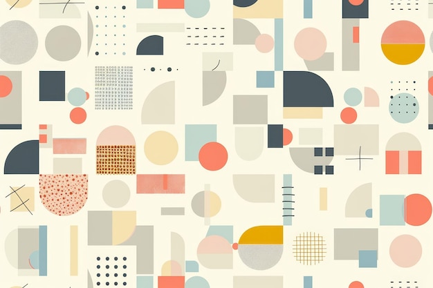 Abstract Seamless Pattern with Geometric Shapes