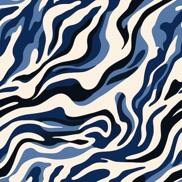 Abstract seamless patterns Blue waves wild pattern for prints backgrounds and textiles