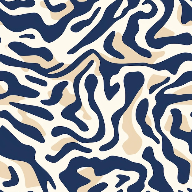 Abstract seamless patterns Blue waves wild pattern for prints backgrounds and textiles