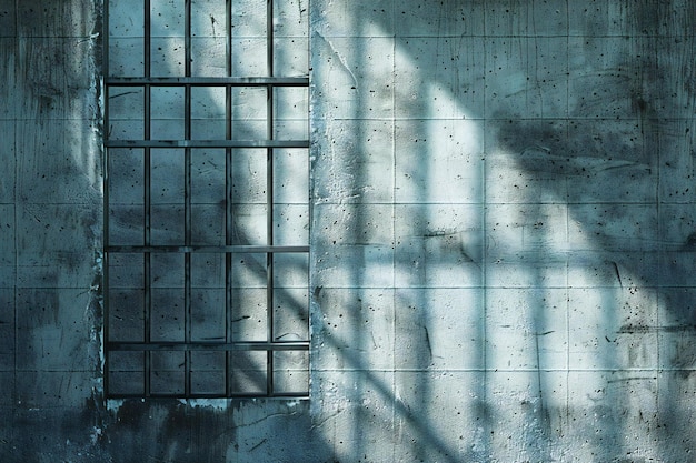 Abstract shadows of prison bars on a concrete wall background gray colored high resolution photogr