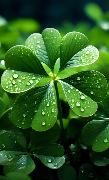 Abstract shamrocks wallpaper