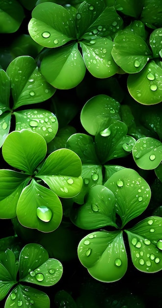 Abstract shamrocks wallpaper