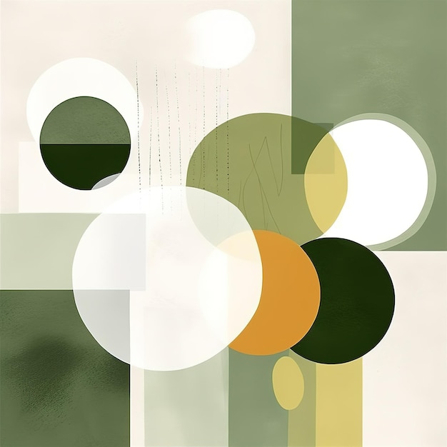 Abstract shapes in shades of green