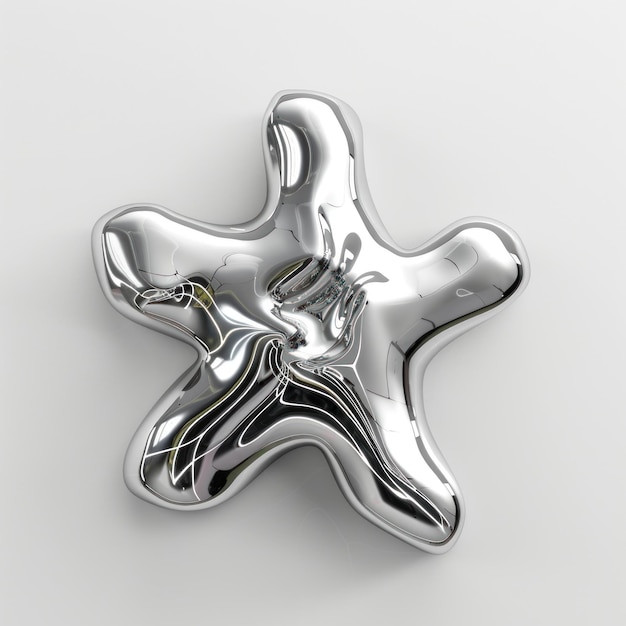 Abstract shiny metallic star shape