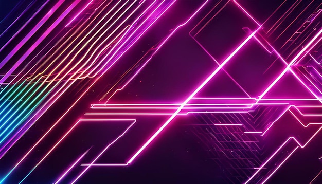 Abstract shiny neon laser lines background