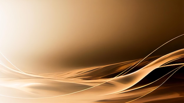 Abstract Shiny Wavy Motion Background In Brown Color