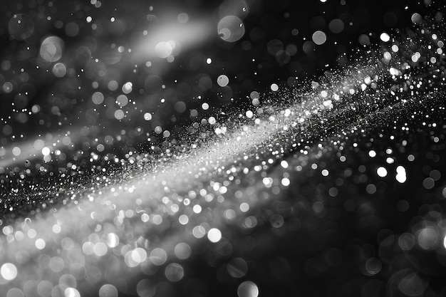 Photo abstract silver dust particles on a black background