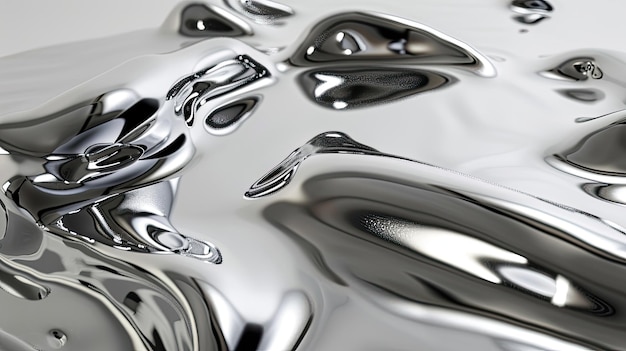 Abstract silver liquid metal background