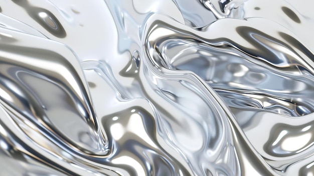 Abstract silver liquid metal texture