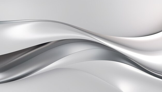 abstract silver wave chrome banner