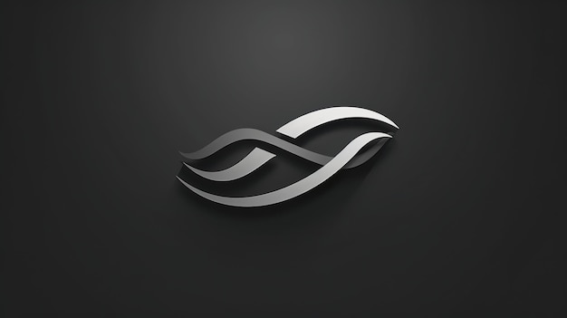 Abstract silver waves logo design