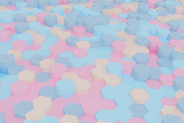 Abstract simple hexagon background 3d rendering.