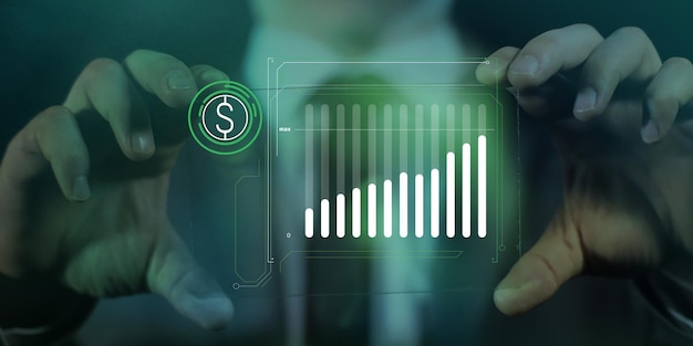 Abstract simple infographic about dollar price growth