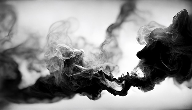 Abstract smoke in black and white background digital art halloween concept