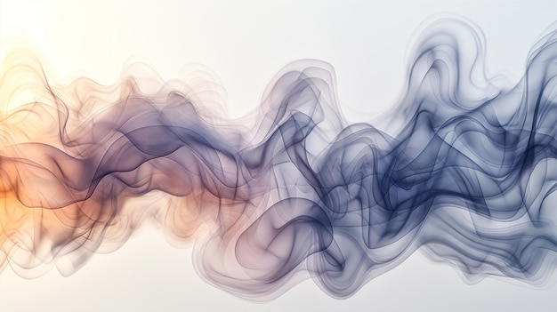 Photo abstract smoke forms swirl elegantly on white background generative ai