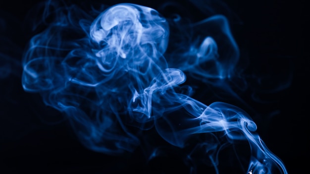 Abstract Smoke Photography Dark Blue Color and ink splash with water