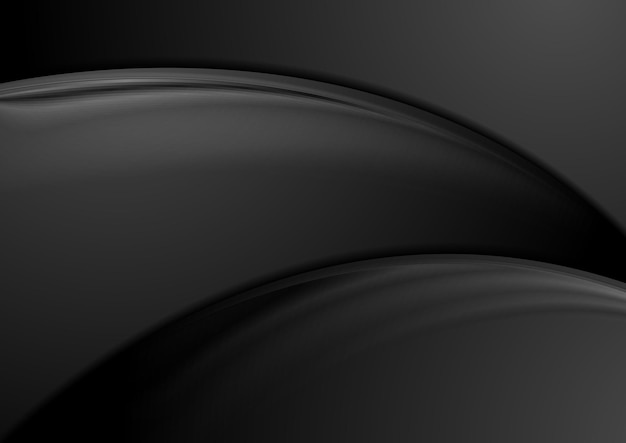 Abstract smooth black waves background