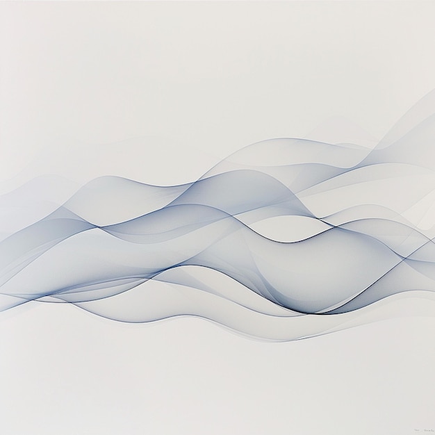 Photo abstract smooth lines on white background with smoke wave