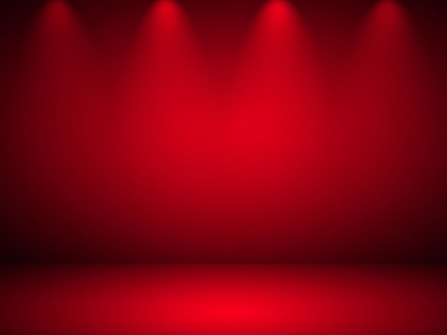 Abstract smooth red studio room background used for product display, banner, template