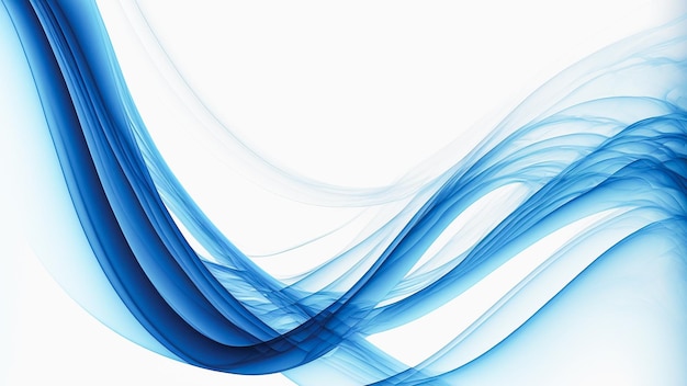 Abstract Smooth Wave Motion Background In White And Blue Color