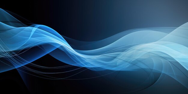 Abstract smooth wavy blue motion lines background Generative AI AIG21