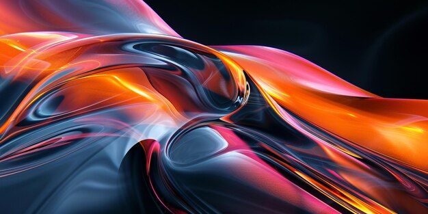 Abstract Smooth Wavy Strips Colorful Glass 3D Object abstract wallpaper